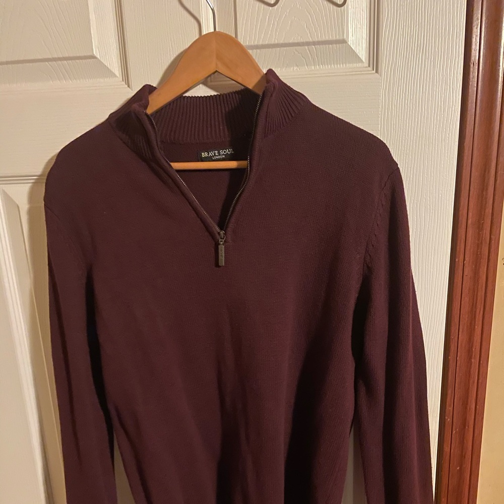 BRAND NEW BRAVE SOUL MAROON BURGUNDY 3/4 Sweatshirt